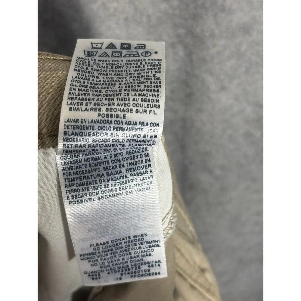 Signature by Levi Strauss Mens Straight Leg Khaki Tan Cotton Pants 42 x 26